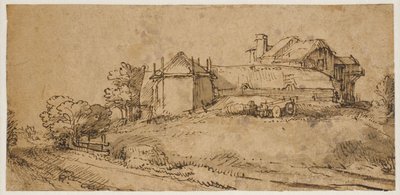 Landscape with a Farmhouse and a Hay Barn by Rembrandt van Rijn